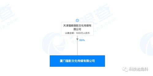 貓眼在廈門成立貓影傳媒公司，注冊資本1000萬元，布局網絡技術服務領域